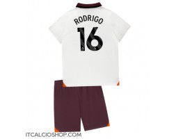 Manchester City Rodri Hernandez #16 Seconda Maglia Bambino 2023-24 Manica Corta (+ Pantaloni corti)